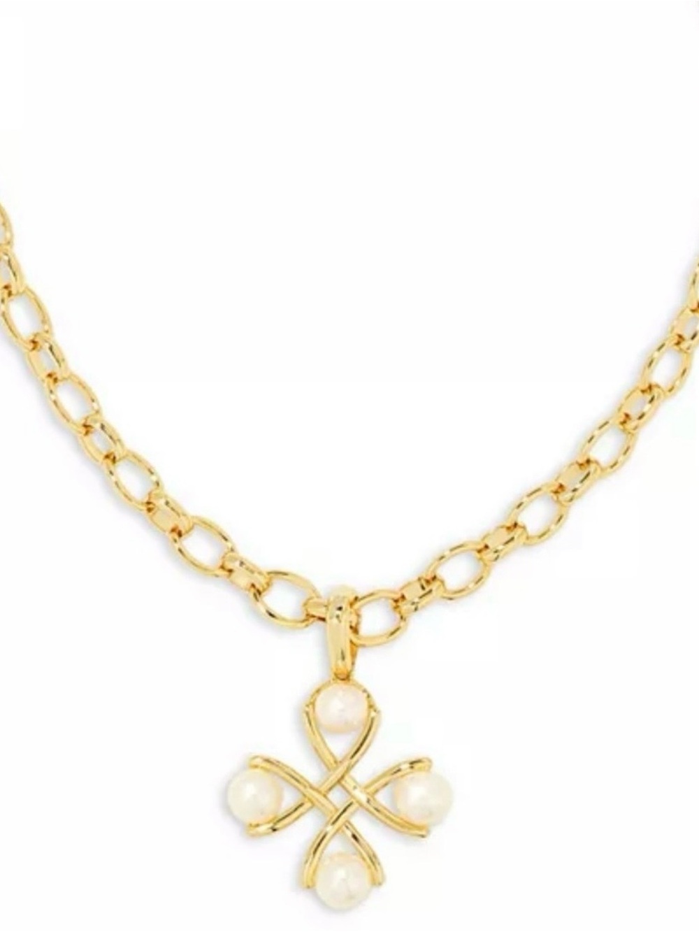 Kendra Scott Gold and White Pearl Pendant Necklace